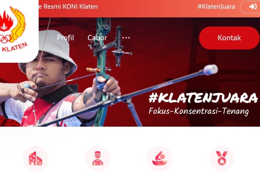 Begini tampilan Website KONI Klaten.